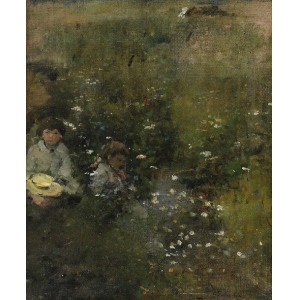 Kazimierz POCHWALSKI (1855-1940), Dzieci w ogrodzie