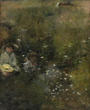 Kazimierz POCHWALSKI (1855-1940), Dzieci w ogrodzie