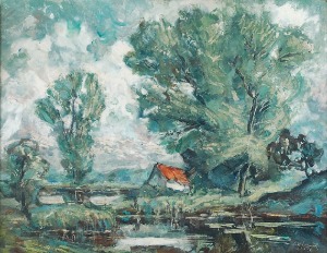 Bronisław JAMONTT (1886-1957), Dom nad jeziorem, 1936