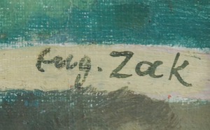 Eugeniusz ZAK (1884-1926), Pejzaż z żeglarzami, ok. 1914