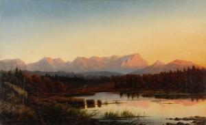 Willibald WEX (1831-1892), Pejzaż z górami i jeziorem