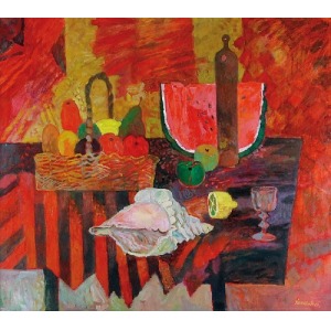 Jan SZANCENBACH (1928-1998), Muszle i kawon, 1990