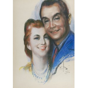 Józef KIDOŃ (1890-1968), Portret małżonków. Hanna i Mikołaj Frołow, 1966