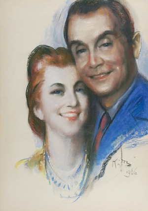 Józef KIDOŃ (1890-1968), Portret małżonków. Hanna i Mikołaj Frołow, 1966