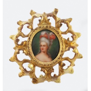 Miniatura portretowa: Maria Antonina, w ramce drewnianej