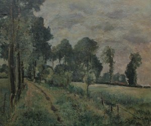 Maurycy Trębacz (1861-1941) Pejzaż z drogą do wsi