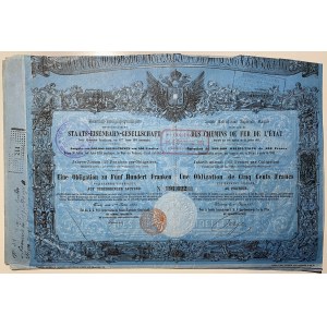 Austria Wien Railway Company 3% Bond 500 Francs 1855
