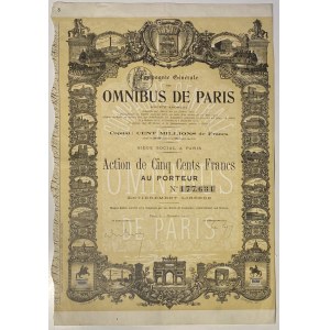 France Paris Paris Bus Company Share 500 Francs 1913