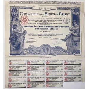 France Bruay Bruay Mining Company Share 100 Francs 1939