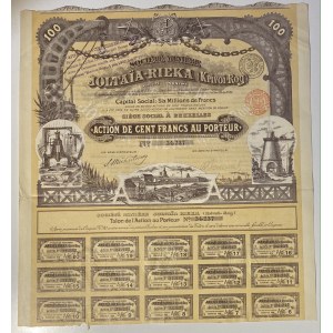 Russia / Ukraine Brussels Joltaia-Rieka (Kryvyi Rih) Mining Company Share 100 Francs 1899