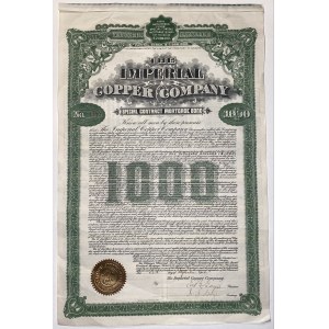 United States Arizona Imperial Copper Company 6% Mortgage Bond $1,000 1904