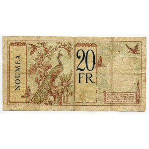 New Caledonia 20 Francs 1929 Banque de l'Indochine Nouméa