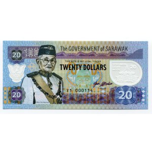 Sarawak 20 Dollars 2017 Specimen