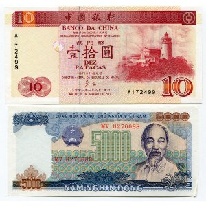 Viet Nam - Macau 5000 Dông - 10 Patacas 1989 -2001