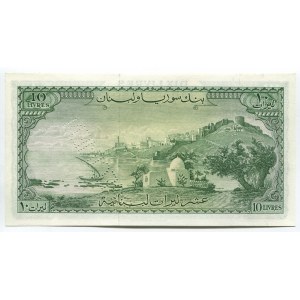 Lebanon 10 Livres 1956 Specimen RARE