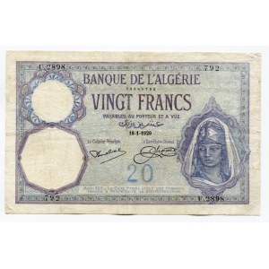 Algeria 20 Francs 1929