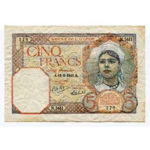 Algeria 5 Francs 1941