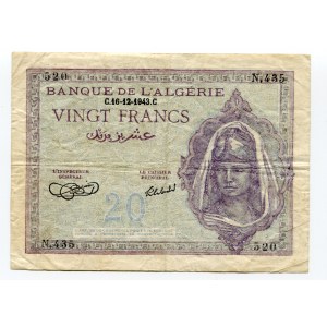 Algeria 20 Francs 1943