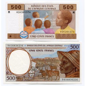 Central African States 2 x 500 Francs 1994 -2002