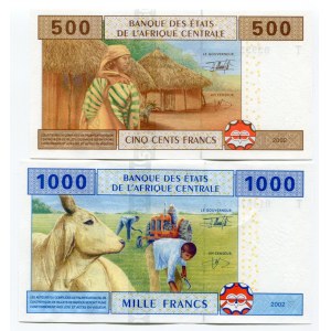 Central African States 500 - 1000 Francs 2002 T
