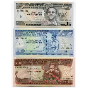 Ethiopia Set of 3 Notes 1997 - 2000