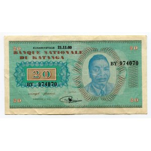 Katanga 20 Francs 1960