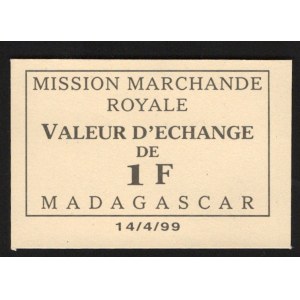 Madagascar Mission Marchande Royale 1 Franc 1950