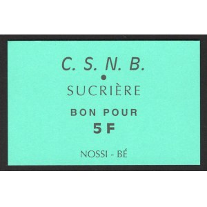 Madagascar CSNB Sucriere 5 Francs 1950
