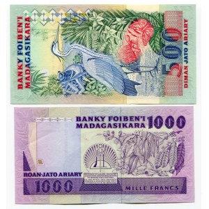 Madagascar 1000 Francs - 2500 Francs 1988 -93