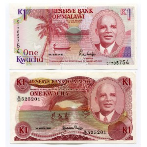 Malawi 2 x 1 Kwacha 1986 -92