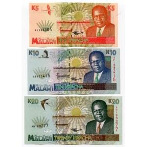 Malawi 5 - 10 - 20 Kwacha 1996