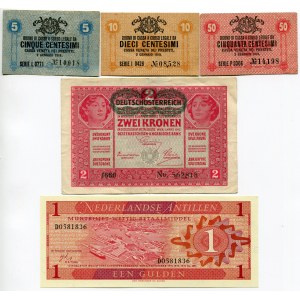 World Lot of 7 Banknotes 1917-1970