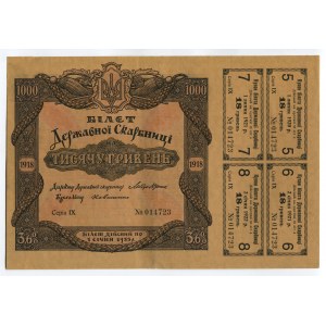 Ukraine Bond Certificates 3.6% 1000 Hryven 1918