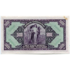 Bohemia & Moravia 5000 Korun 1920 with Overprint