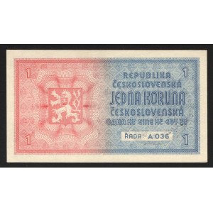 Bohemia & Moravia 1 Koruna 1939 Not Specimen Handstamped