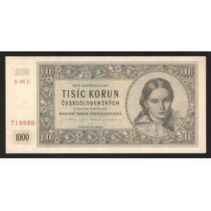 Czechoslovakia 1000 Korun 1945 Not Specimen Rare