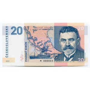 Czech Republic 20 Korun 2020 Specimen Matej Bencúr