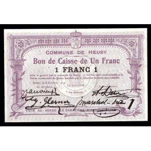 Belgium 1 Franc 1914 Commune De Heusy