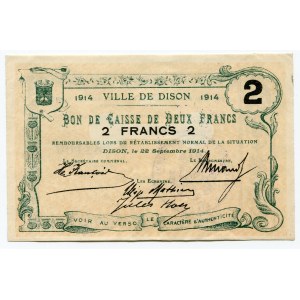 Belgium 2 Francs 1914 Ville De Dison
