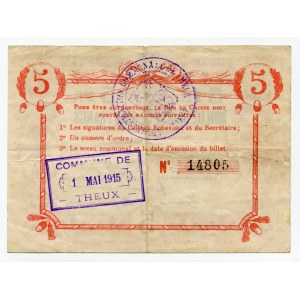 Belgium 5 Francs 1914 Commune De Theux