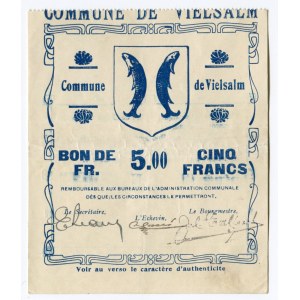 Belgium 5 Francs 1914 -16 Commune De Vielsalm