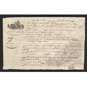 France Marselle Ship Custom Document 1828