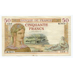 France 50 Francs 1938