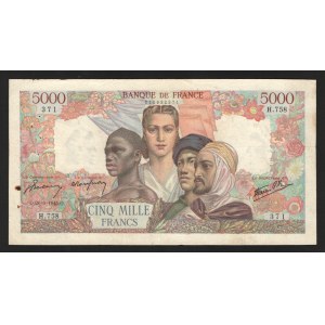France 5000 Francs 1945 Rare