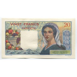 Tahiti 20 Francs 1951 - 1963 RARE