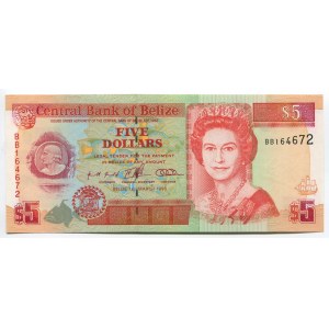 Belize 5 Dollars 1996