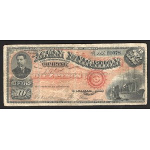 Honduras Aguan Navigation and Improvement Company 10 Pesos 1886 Extra Rare