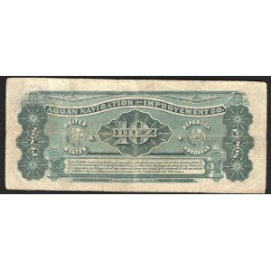 Honduras Aguan Navigation and Improvement Company 10 Pesos 1886 Extra Rare