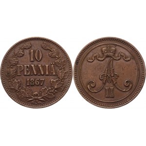 Russia - Finland 10 Pennia 1867