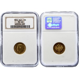 Russia 5 Roubles 1902 АР NGC MS66